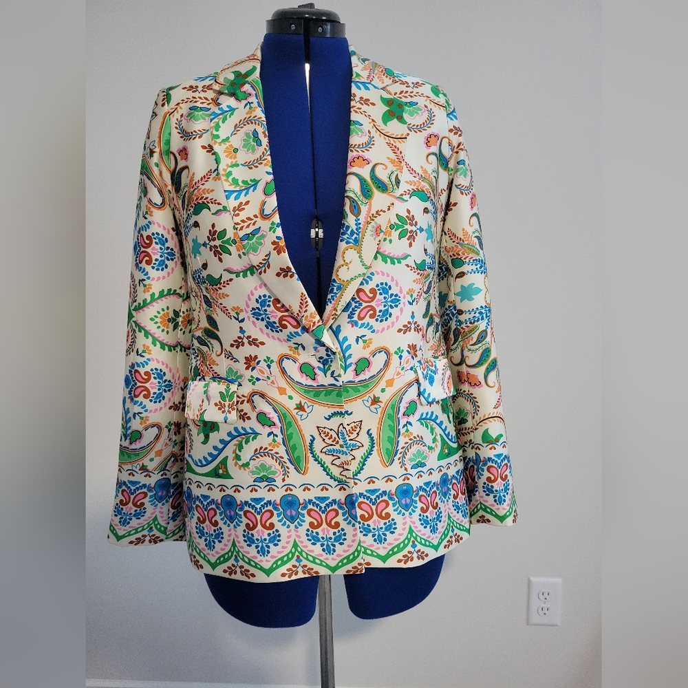 Rachel Zoe Multicolor Paisley Blazer